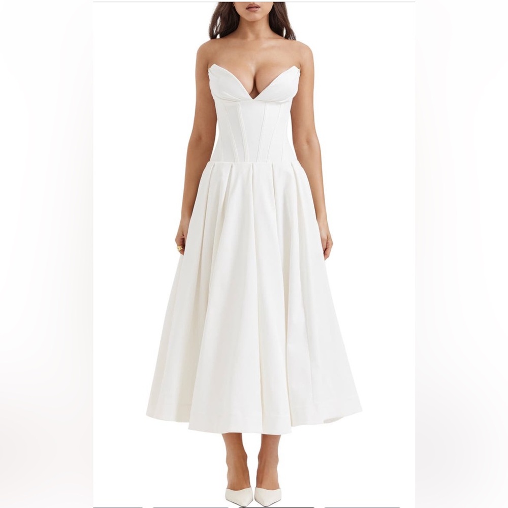 Beautiful drop waist timeless midi dress, size medium (A/C) - worn once!